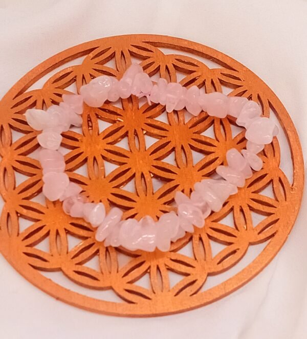Pulsera de Chip de Cuarzo Rosa - Imagen 2