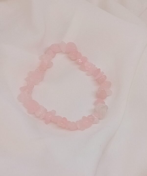 Pulsera de Chip de Cuarzo Rosa - Imagen 4
