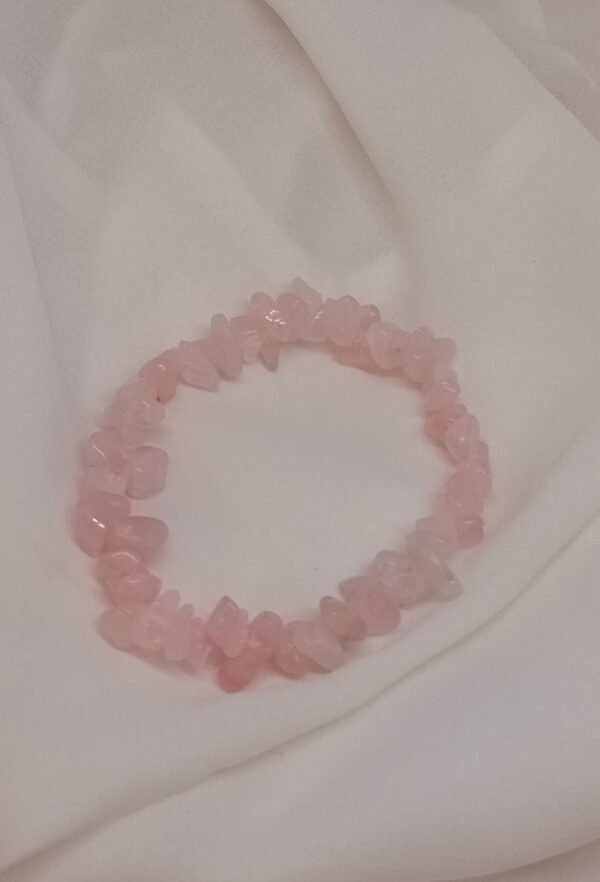 Pulsera de Chip de Cuarzo Rosa